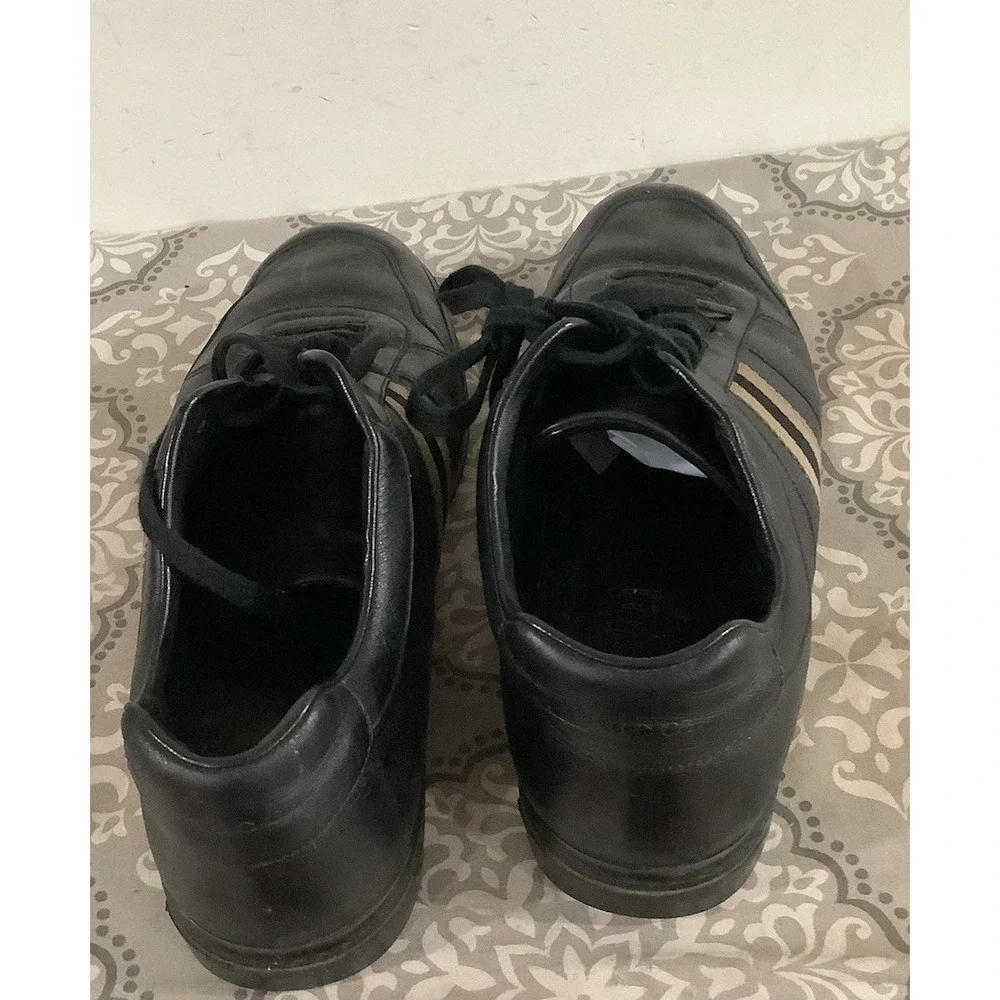 Gucci Black Stripe Leather Lace Up Sneaker  Mens 11